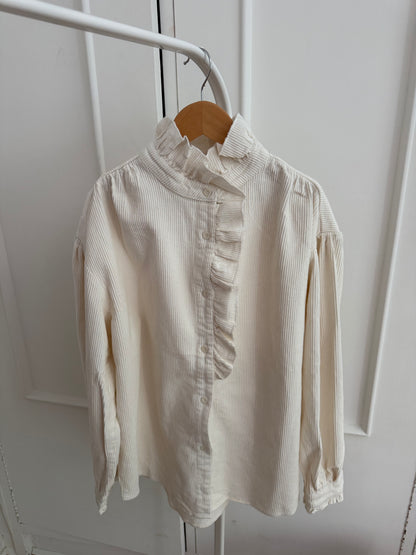 Blouse à col volanté Margaux blanche