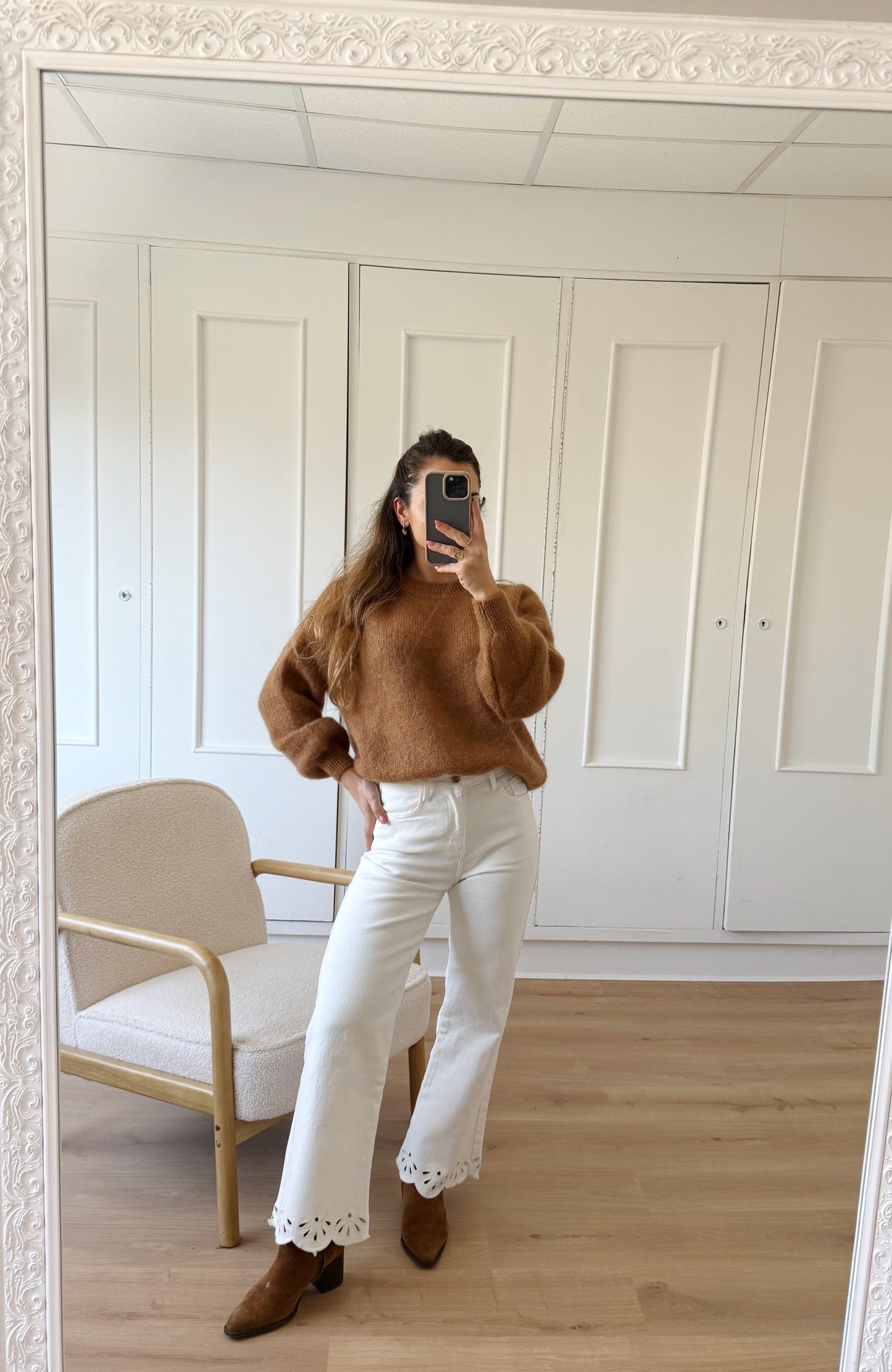 Jean cropped broderies Lola