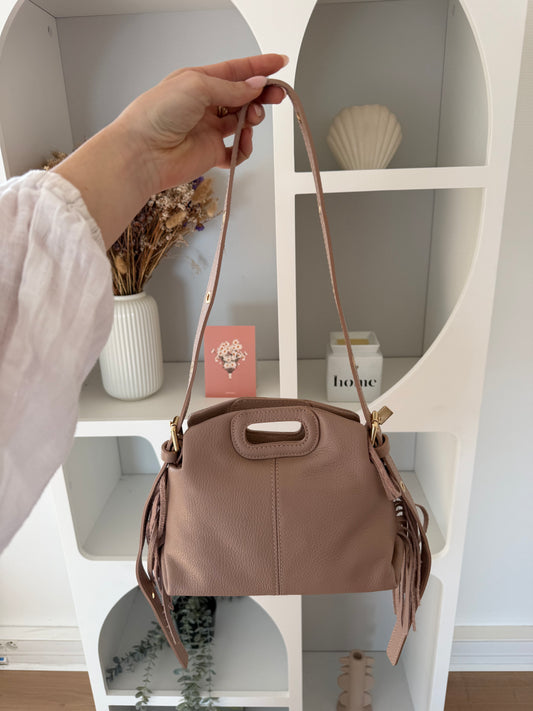 Sac à main en cuir Jodie rose pastel
