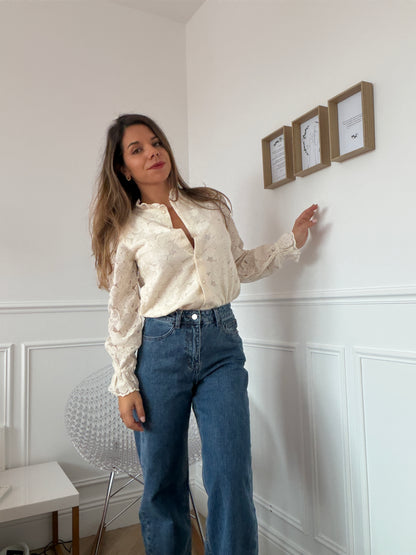 Blouse en dentelle écrue Léandre