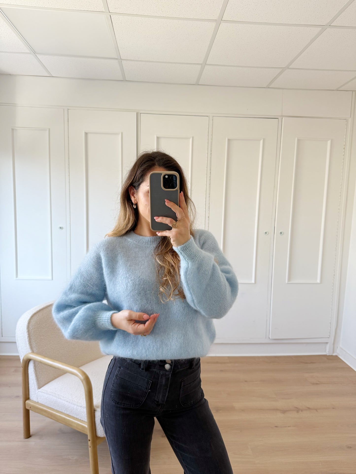 Maille en mohair et laine Gaia bleu glacier