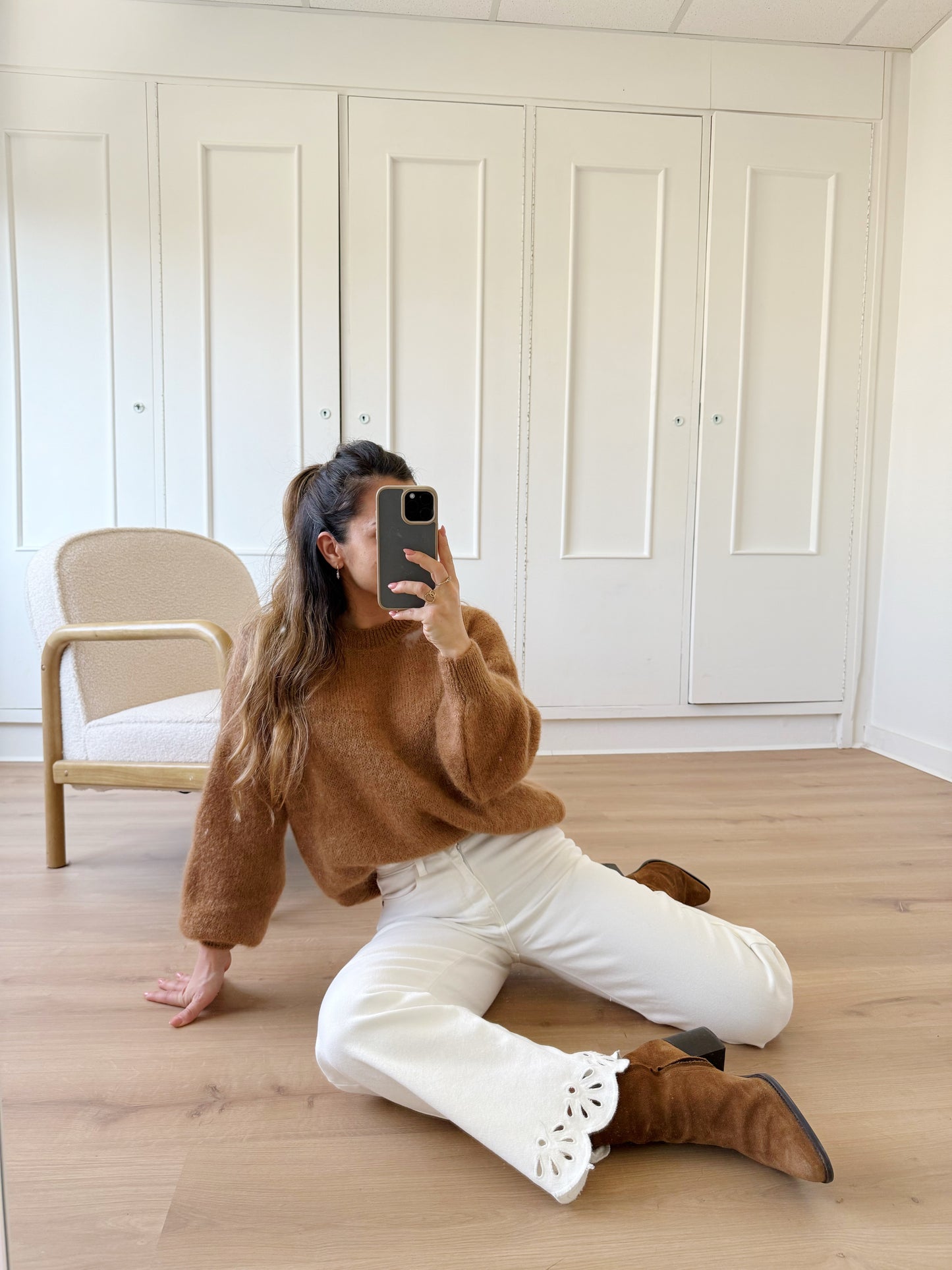 Jean cropped broderies Lola