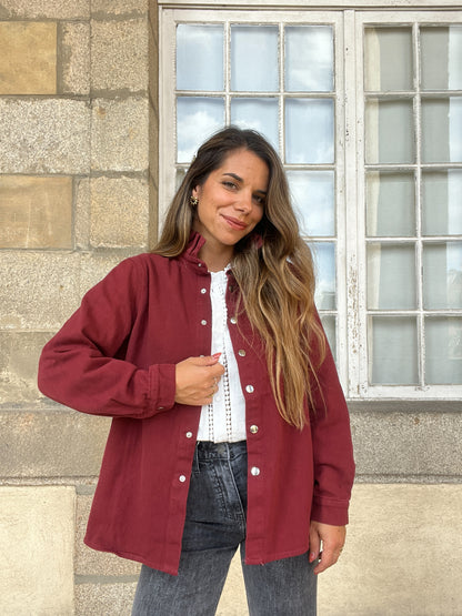 Veste en jean Céleste bordeaux