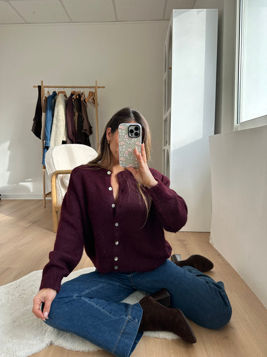 Cardigan Agatha bordeaux