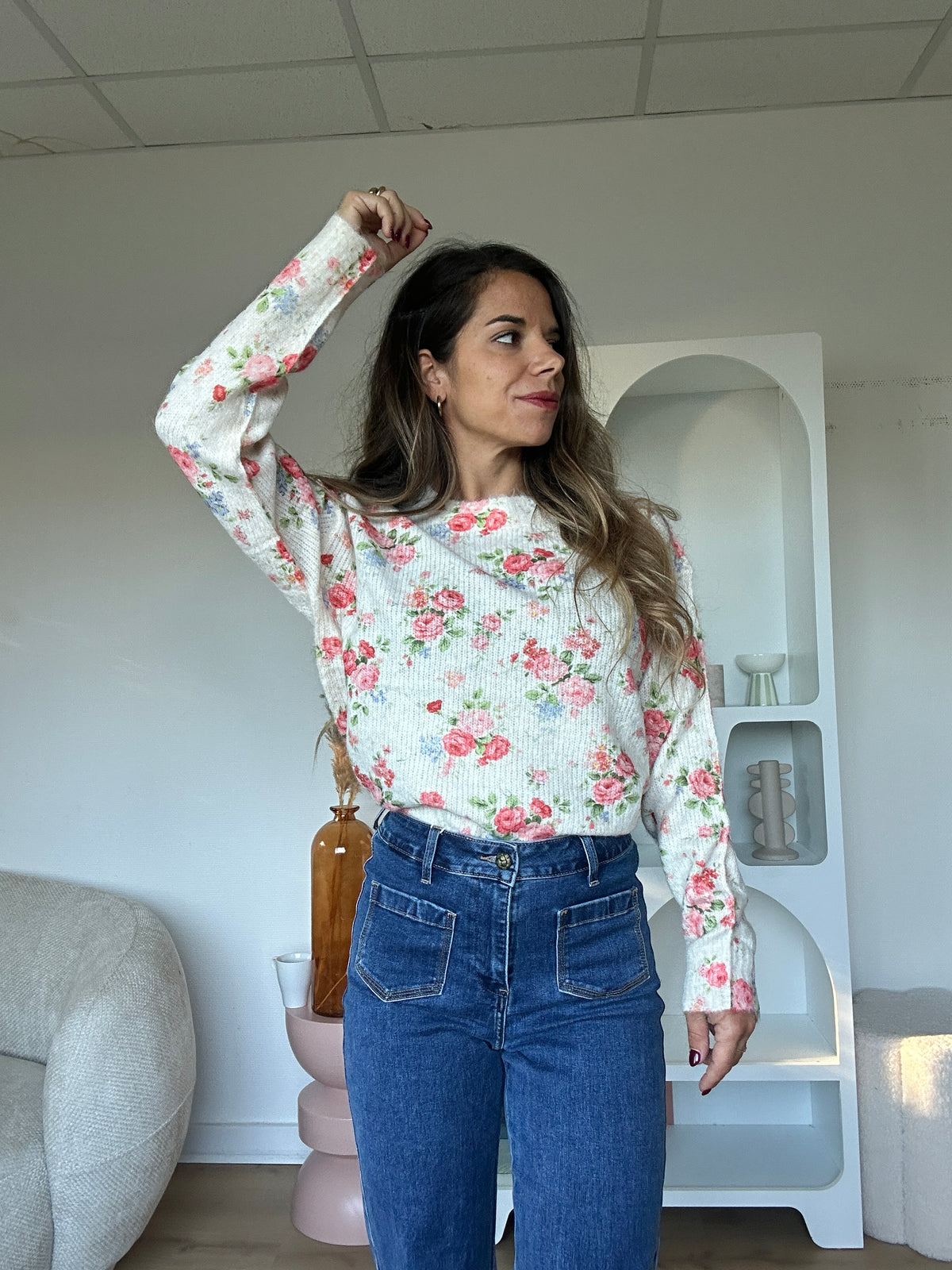 Pull Loïs à fleurs