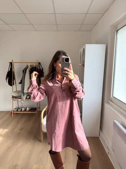 Robe en velours rose Alba