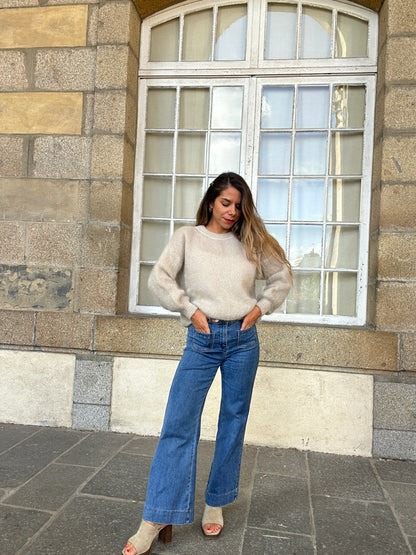 Maille en mohair et laine Gaia beige
