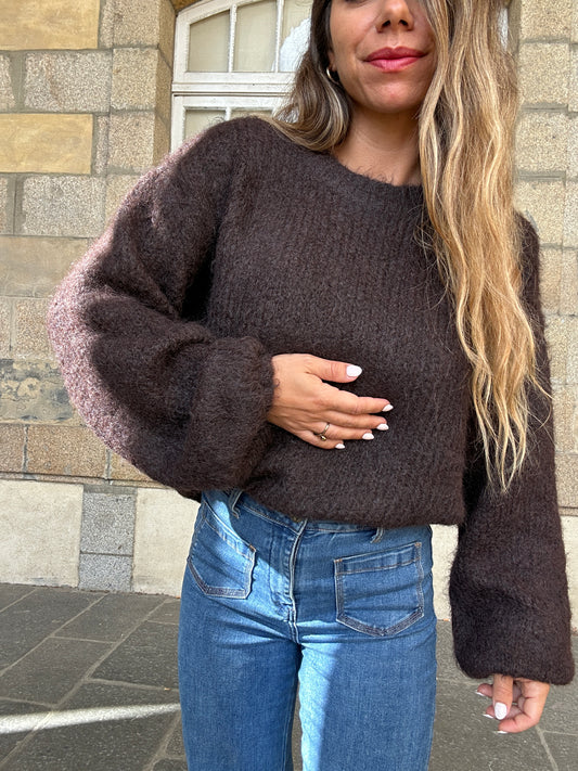 Pull en laine chocolat Henri