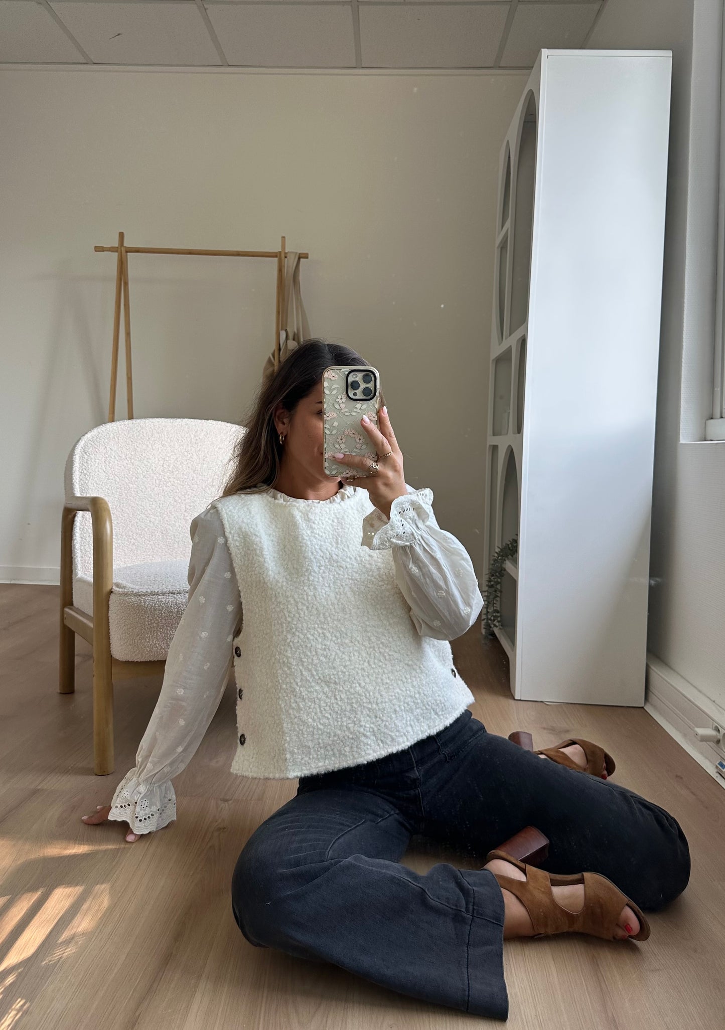 Pull sans manches Louisa beige