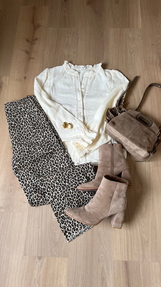 Blouse écrue en double gaze Lili