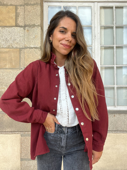 Veste en jean Céleste bordeaux