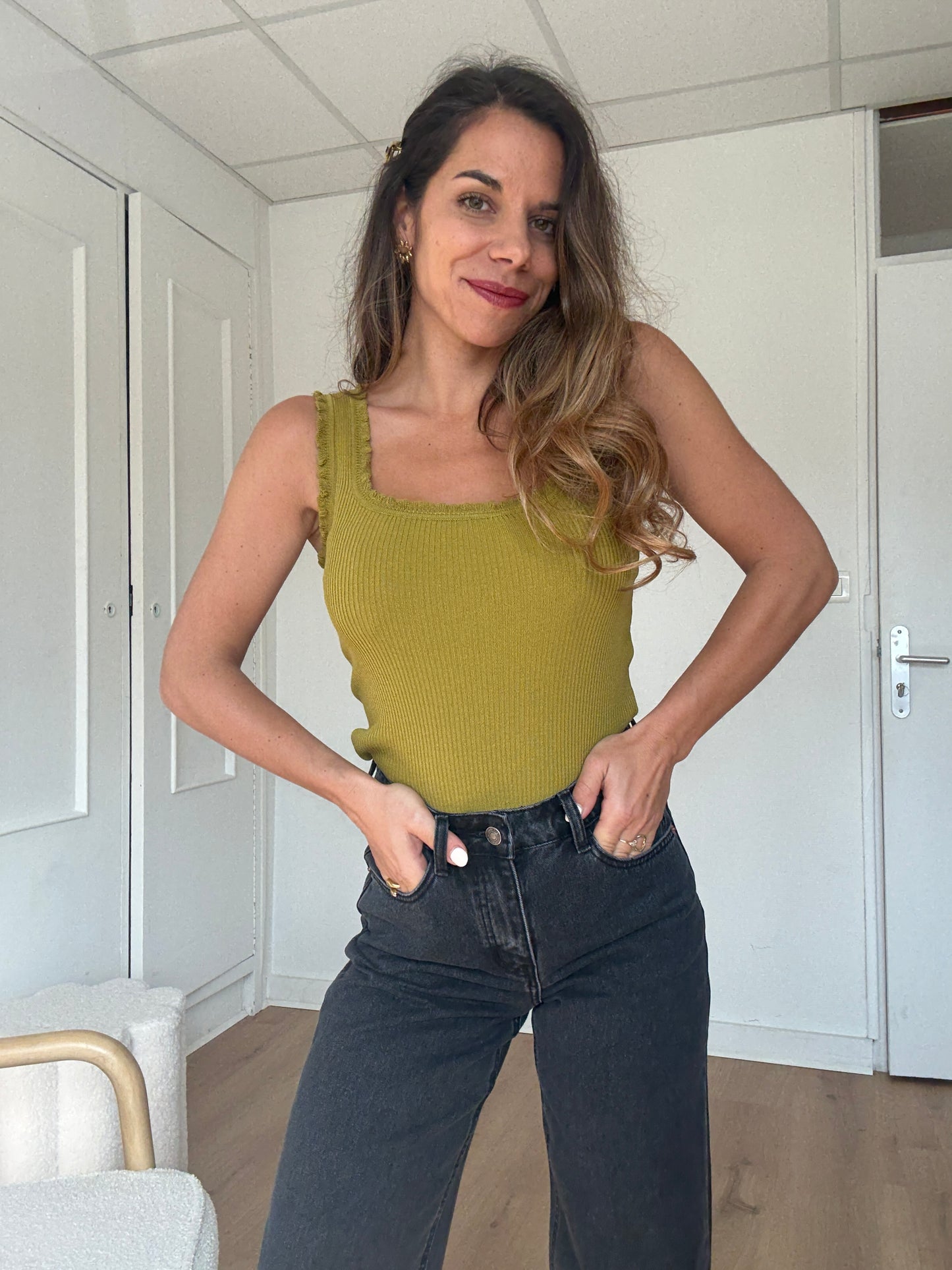 Top nora vert olive