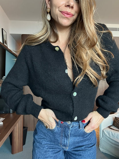 Maille en laine Léonie noire