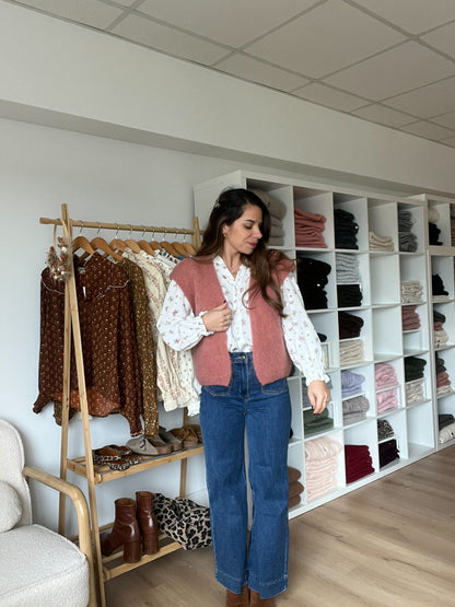 Gilet sans manches en mohair et laine Alma