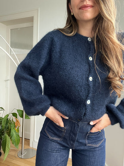 Maille en laine Bianca bleu marine