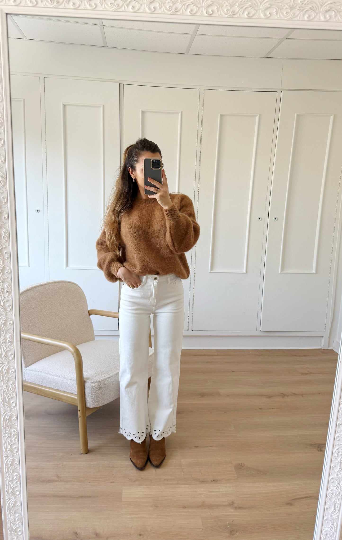 Jean cropped broderies Lola