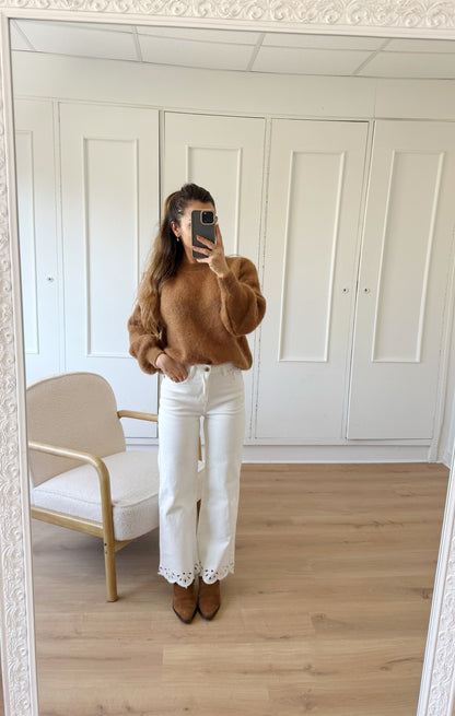 Jean cropped broderies Lola