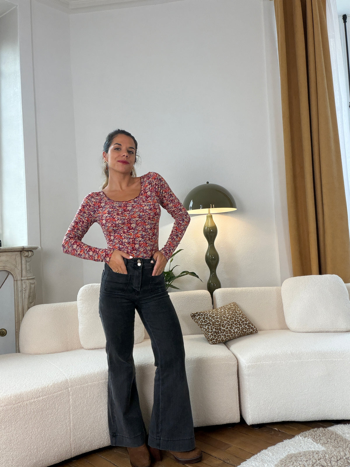 Body Martha fleuri bordeaux