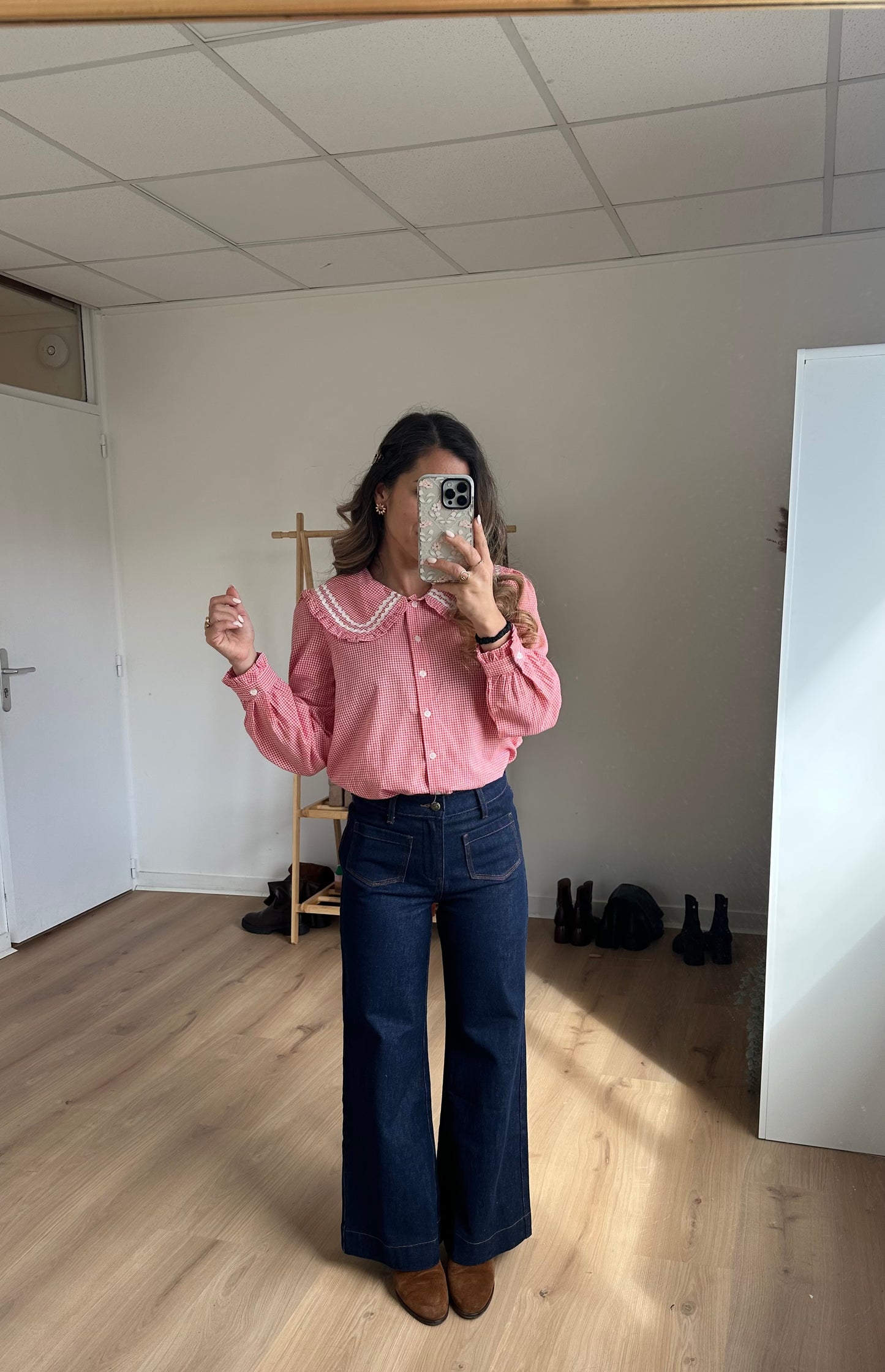 Blouse vichy col Claudine Anaëlle