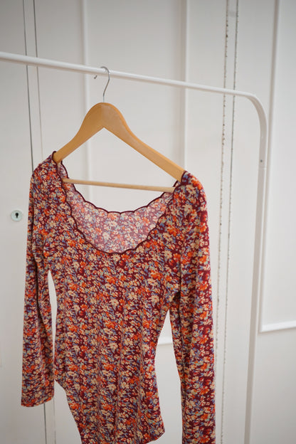Body Martha fleuri bordeaux