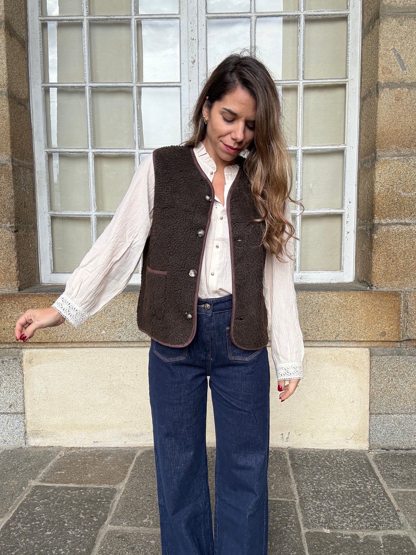 Gilet berger Arianne chocolat