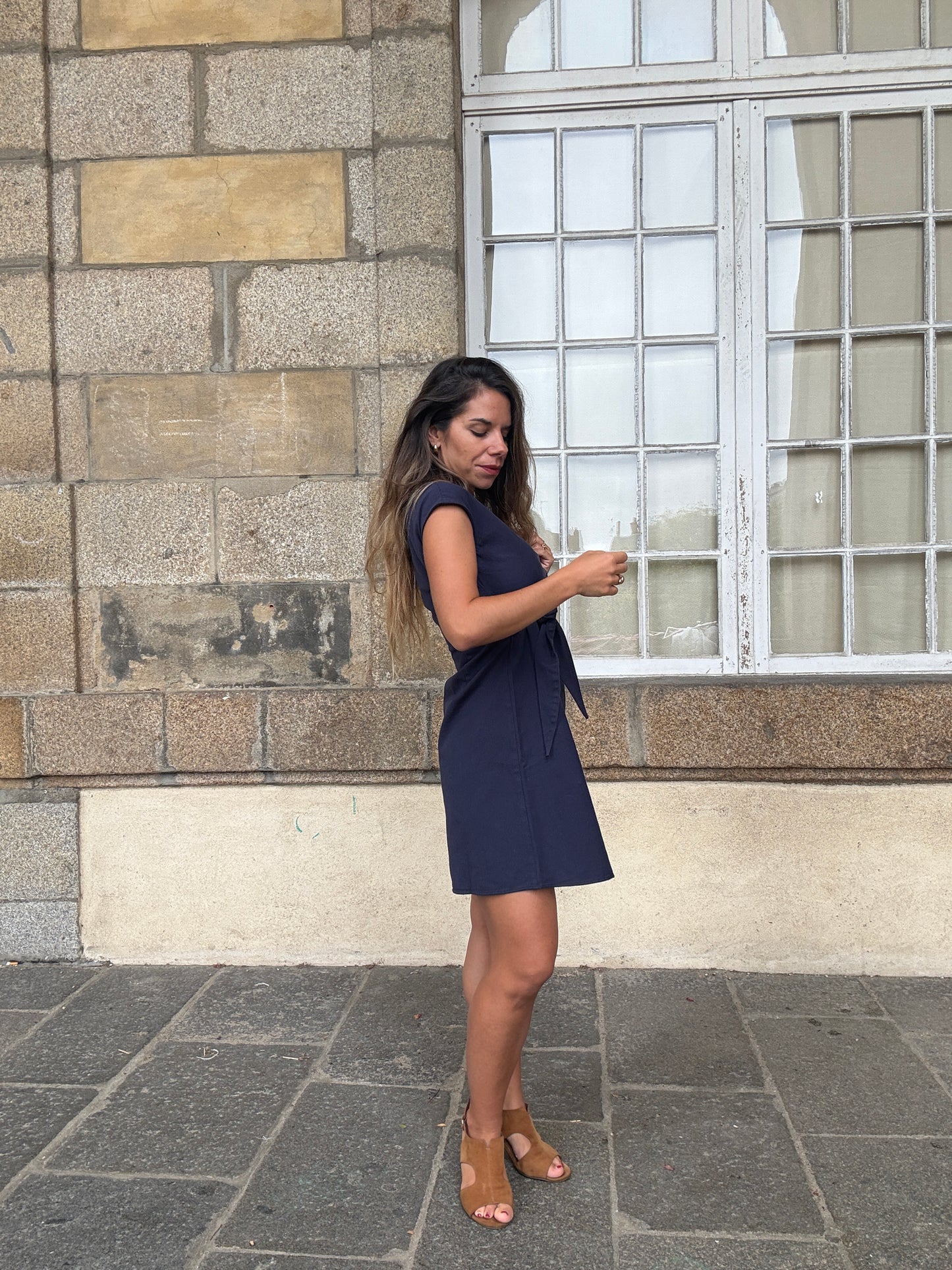 Robe courte Carlota marine
