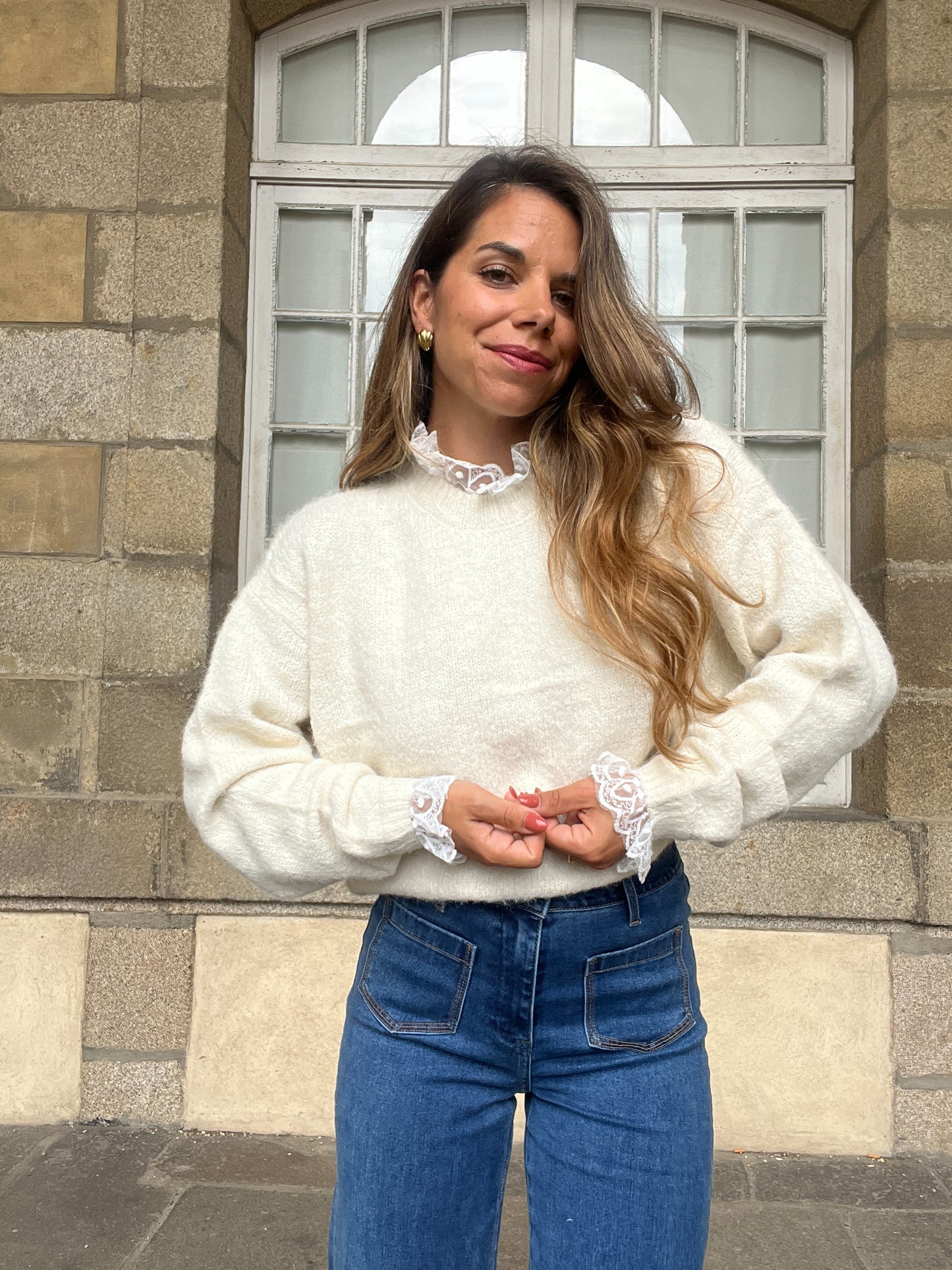 Pull avec dentelle Camille