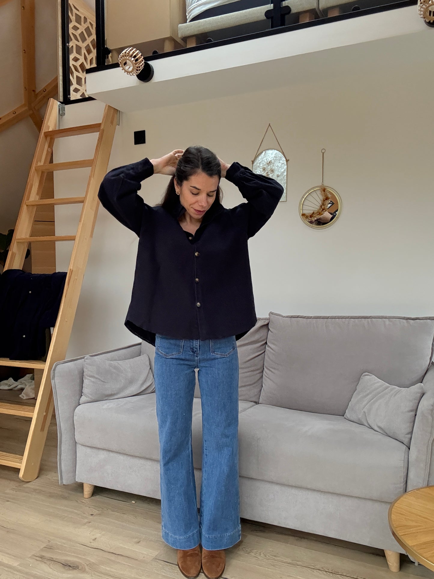 Veste en jean Céleste marine