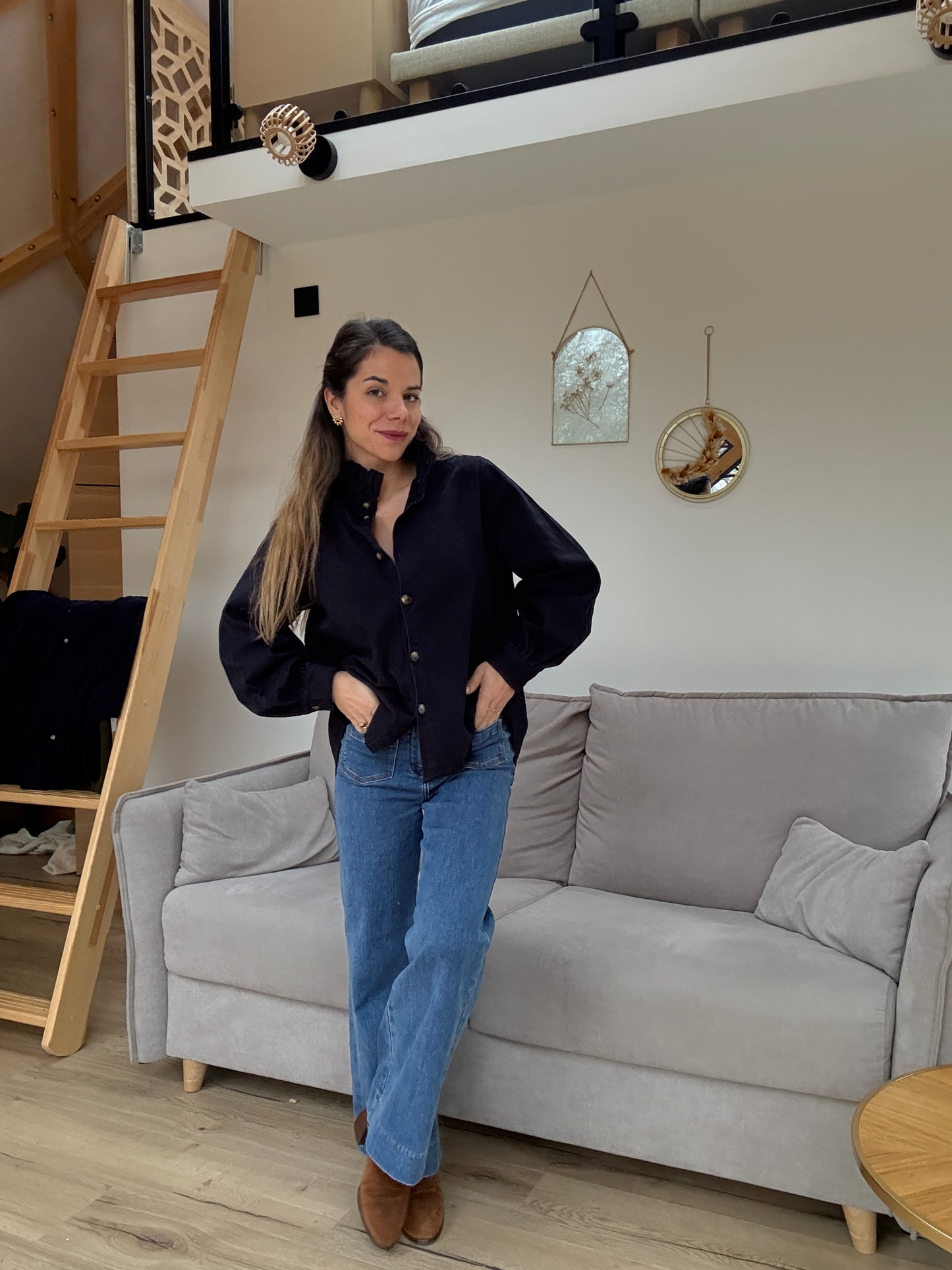 Veste en jean Céleste marine