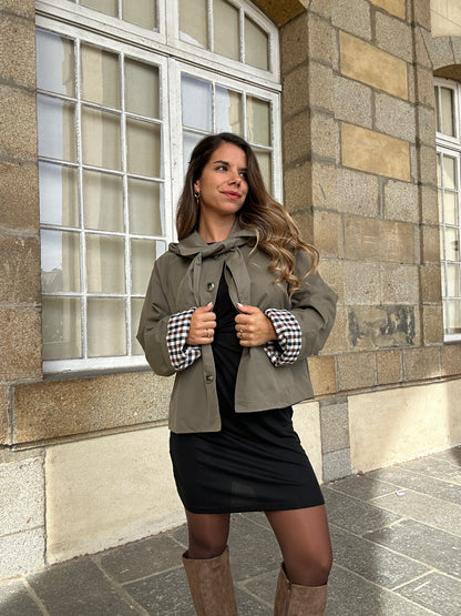 Veste à capuche amovible Garance kaki