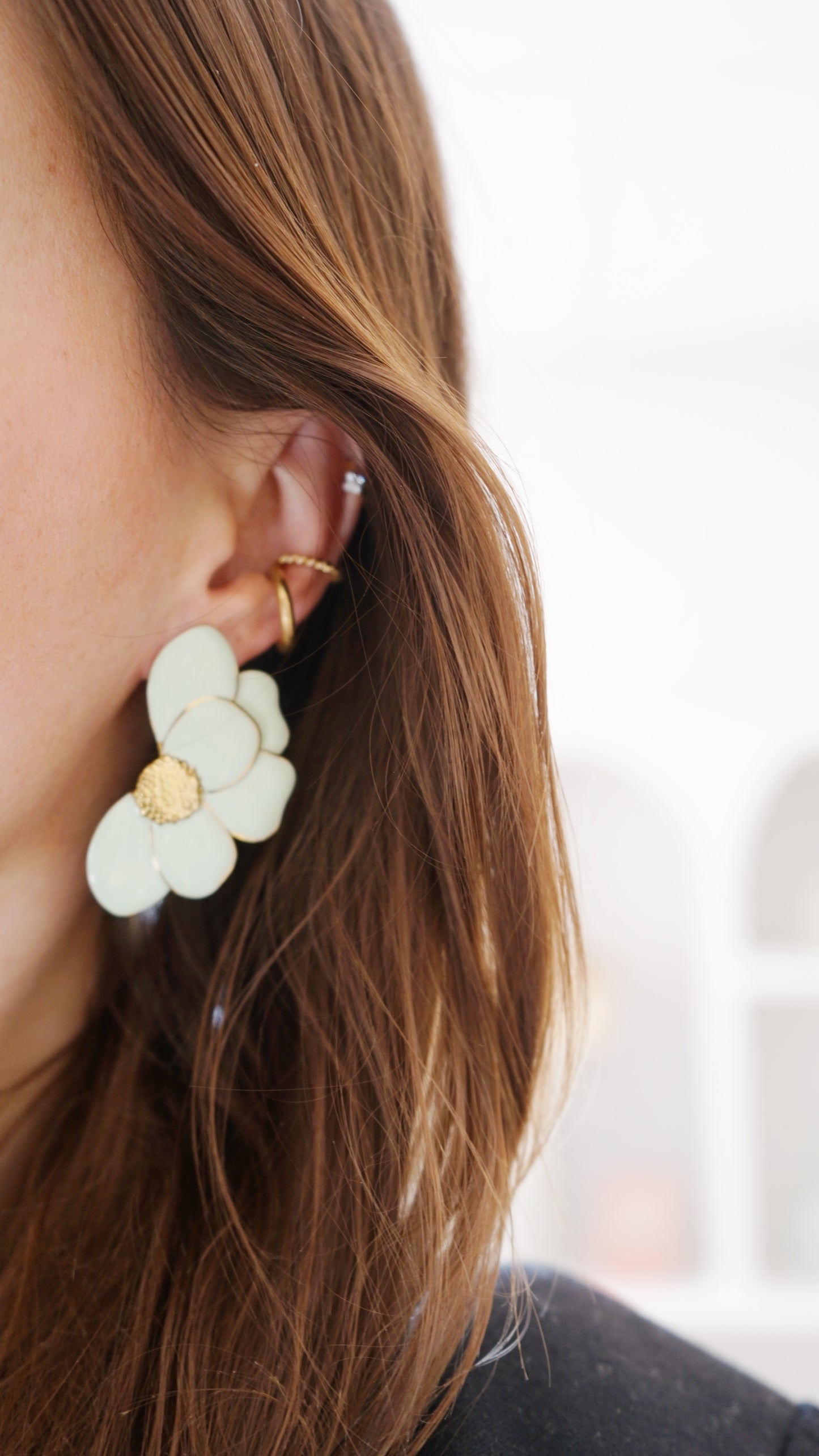 Boucles d'oreilles Iris vert d’eau