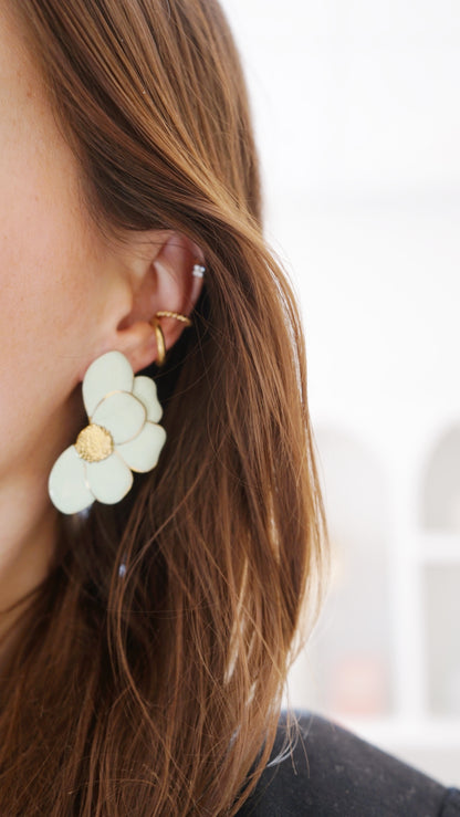 Boucles d'oreilles Iris vert d’eau