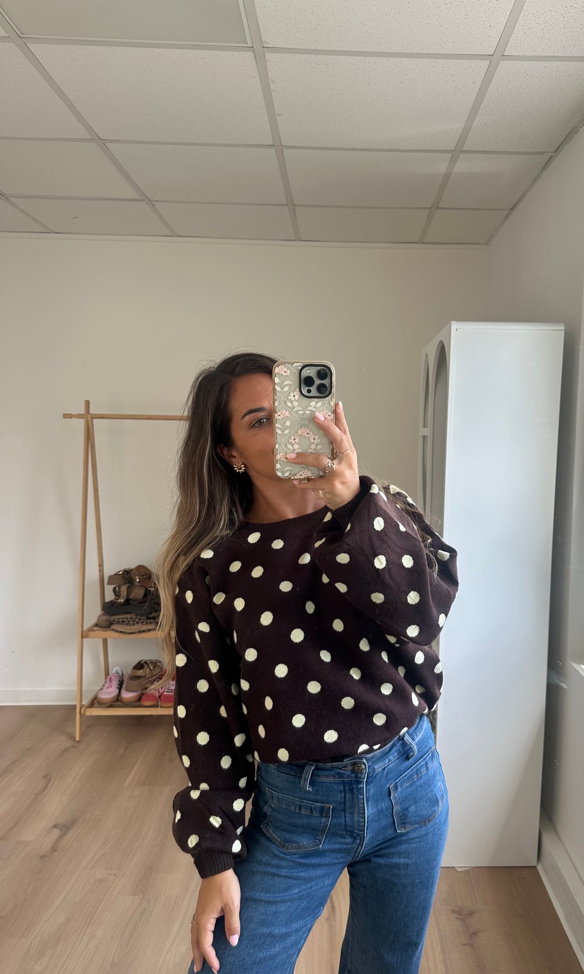 Pull à pois chocolat Zélie