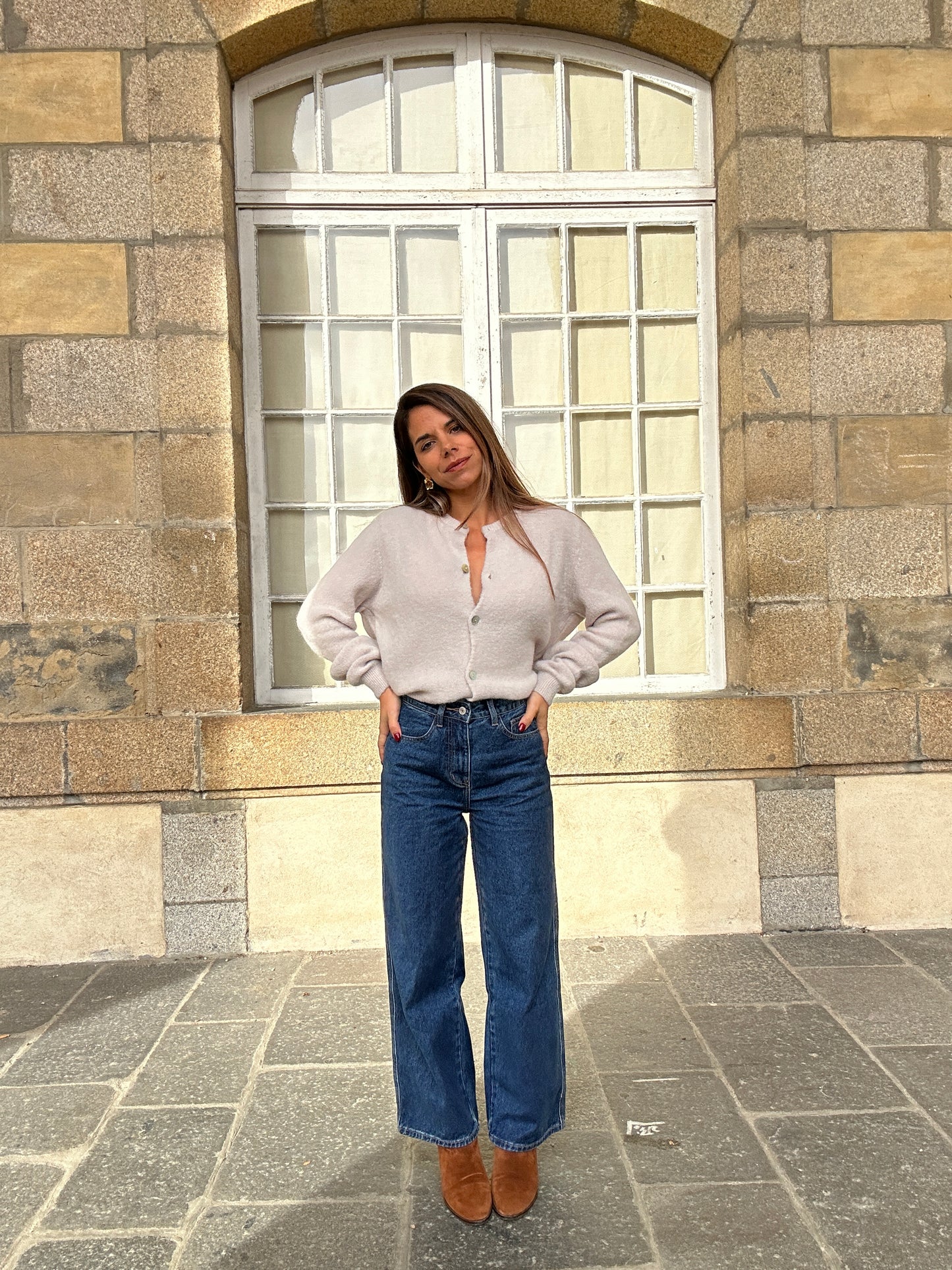 Maille en laine Léonie taupe