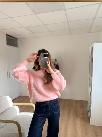 Maille en mohair et laine Gaia baby pink