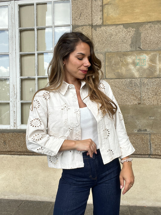 Veste en jean brodée Liza