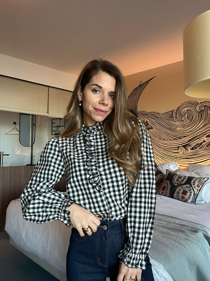 Blouse vichy noire Léonor