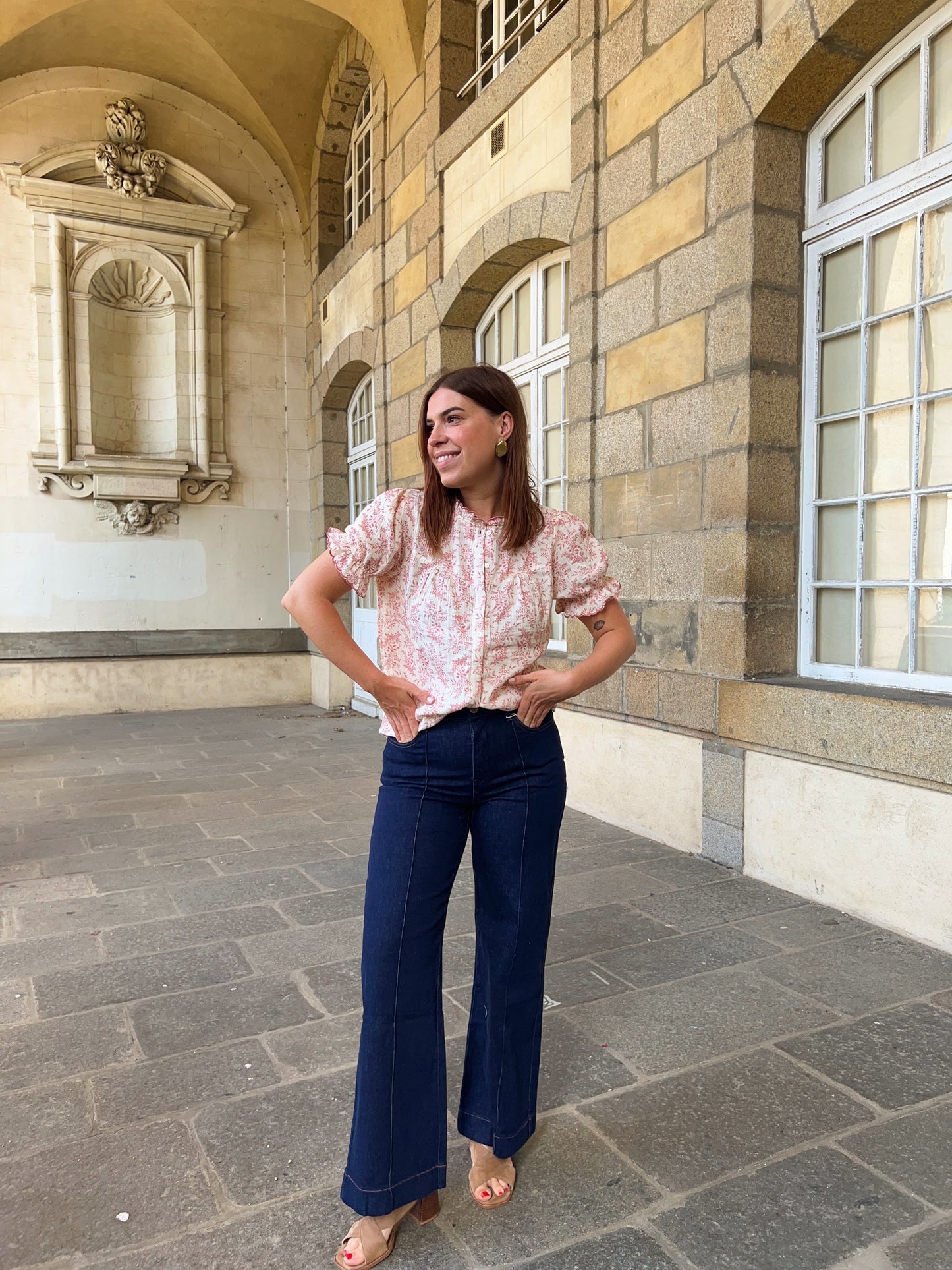 Blouse à manches courtes Mila rose