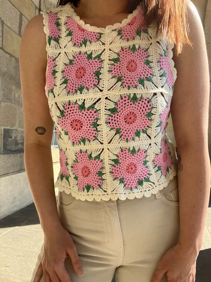Top en crochet Livia rose