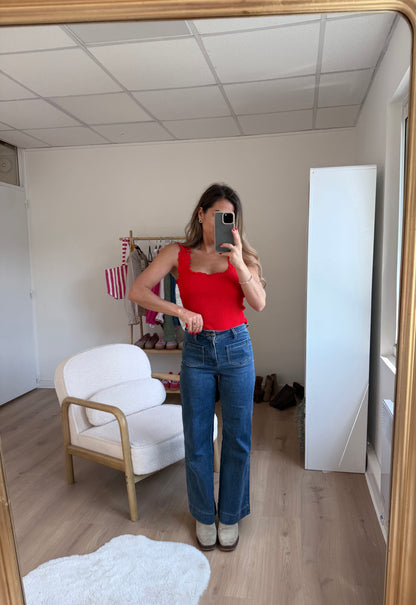 Top nora rouge