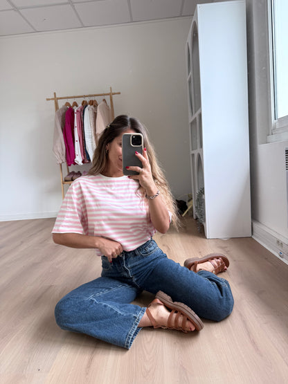 Tee-shirt rayé rose Jules