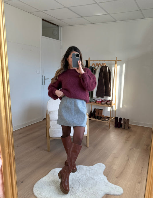 Jupe effet laine Lou grise