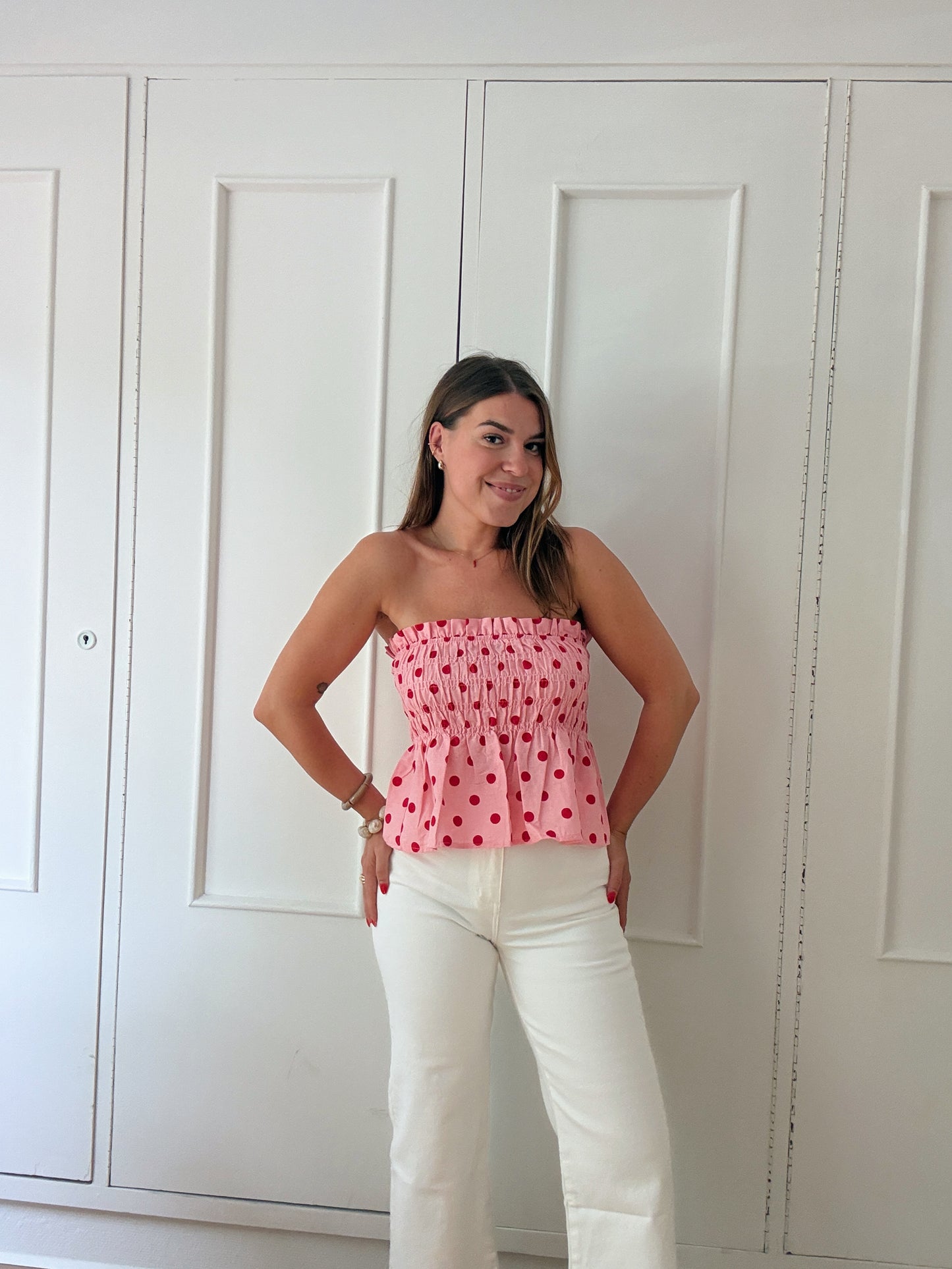 Top Celia rose péplum