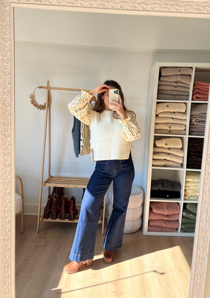Pull sans manches Isaure écru