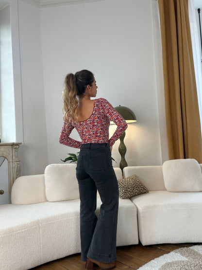 Body Martha fleuri bordeaux