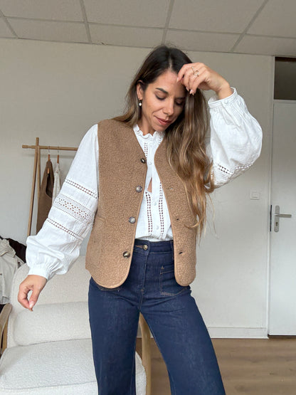 Gilet berger Arianne camel