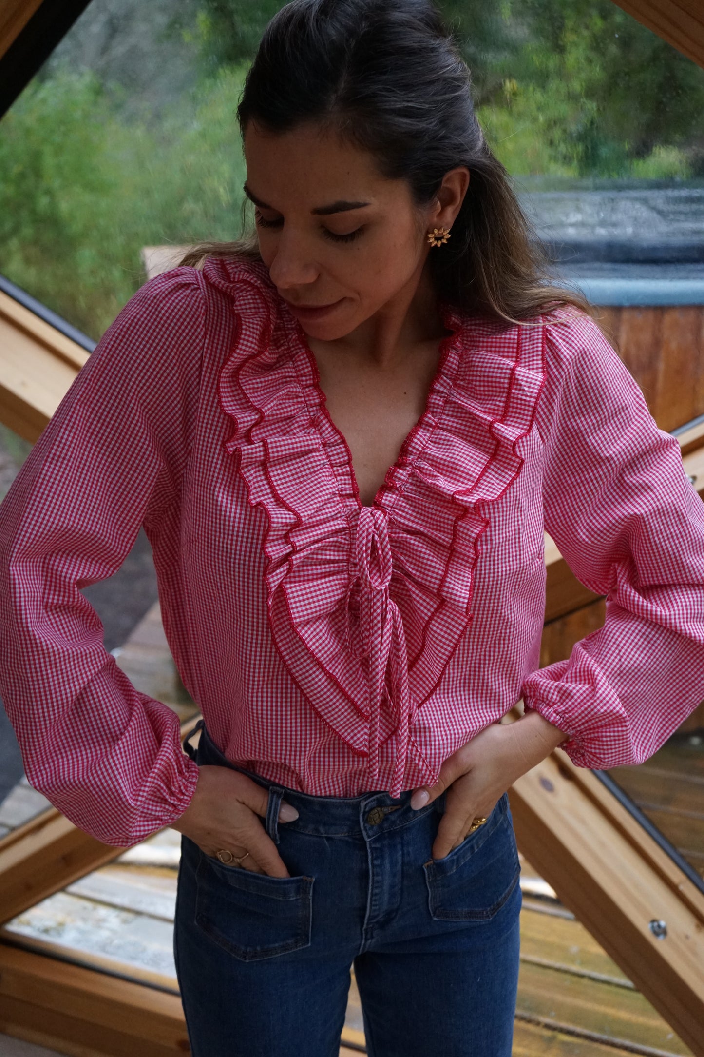 Blouse vichy rouge Stella