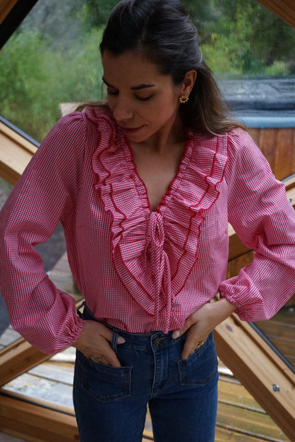 Blouse vichy rouge Stella