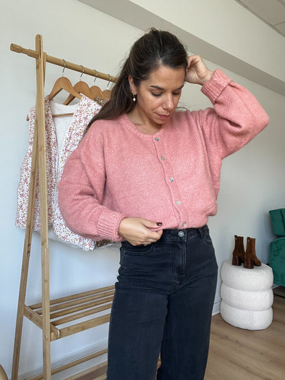 Cardigan Charlie vieux rose