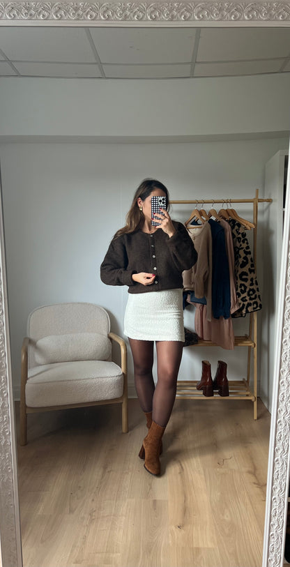 Jupe Blanche en bouclette